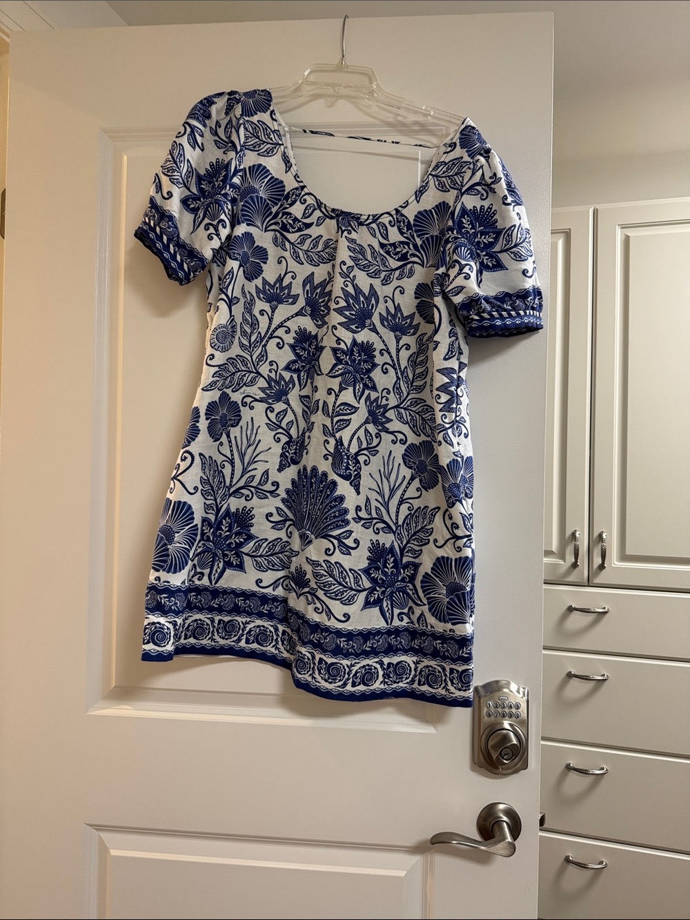FARM Rio White Dress with Blue Floral Print